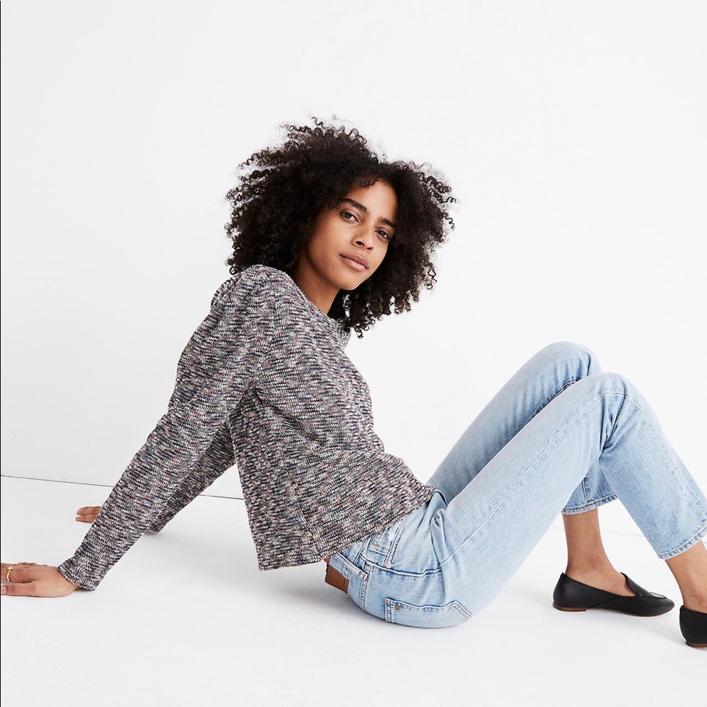 Madewell Multicolored Knit Top black and pink
